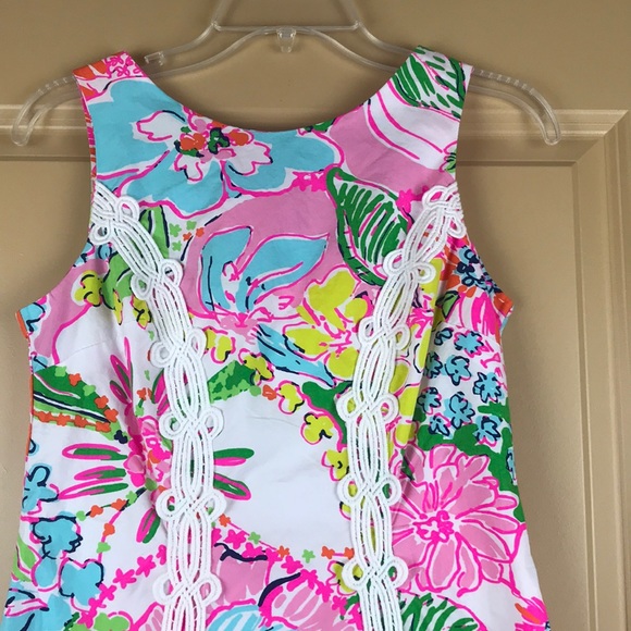 Lilly Pulitzer Nosey Posey Shift Dress Lace Mini - Picture 3 of 7